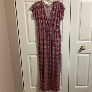 Pink rose large maxi dress